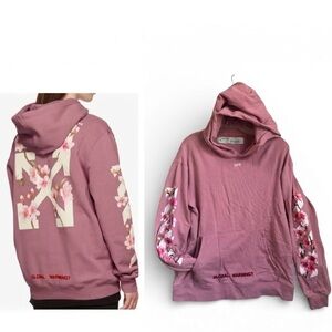 Off White Pink Global Warming Blossom Hoodie Pullover Virgil Abloh Sweater 2013